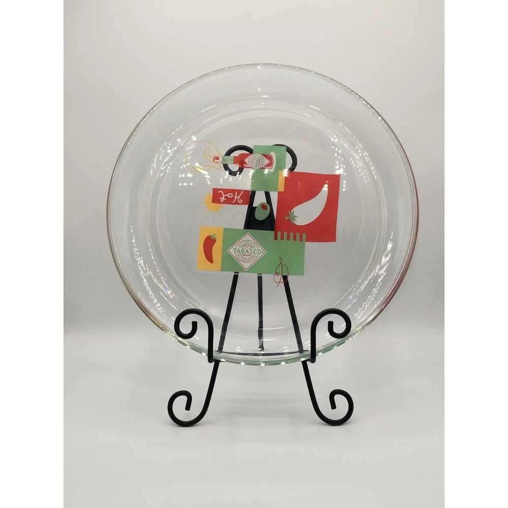 2000 Tabasco McIlhenny Company Glass Advertisement Serving Platter 12